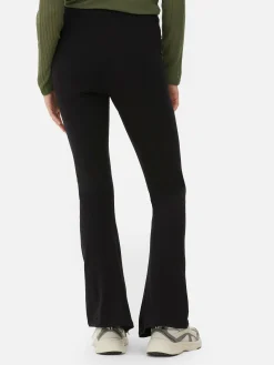 Ausgestellte Jerseyleggings Mit Hohem Bund Damen Hosen Und Leggings