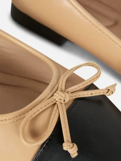 Online Ballerinas Mit Kontrastierender Zehenkappe Damen Flache Schuhe