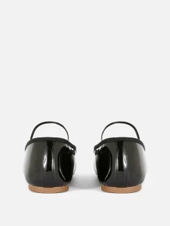 New Ballerinas Mit Schleife In Lackoptik Kinder Flache Schuhe