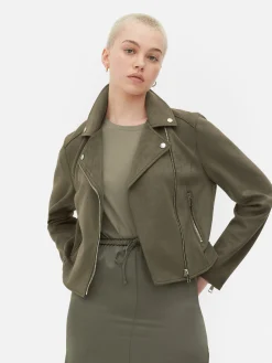 Clearance Bikerjacke In Wildleder-Optik Damen Jacken Und Mäntel