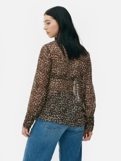 Hot Bluse Mit Halsschleife Und Knopfleiste Damen Blusen