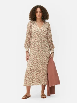 Online Boho-Midaxikleid Mit V-Ausschnitt Damen Kleider