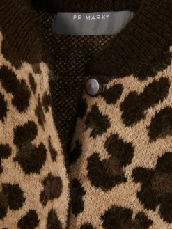 Discount Bomber-Cardigan Mit Leopardenmuster Damen Pullover Und Cardigans