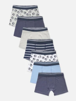 Clearance Boxershorts Mit Fußball-Prints, 7er-Pack Kinder Unterwäsche