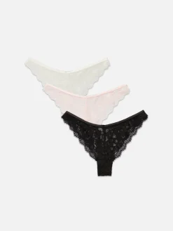 Outlet Brazil-Slips Mit Spitze, 3er-Pack Damen Slips