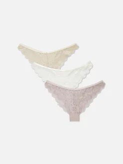 Sale Brazil-Slips Mit Spitze, 3er-Pack Damen Slips