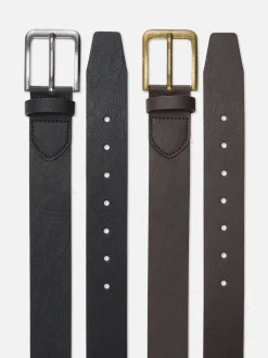 Hot Breite Kunstledergürtel, 2er-Pack Herren Gürtel