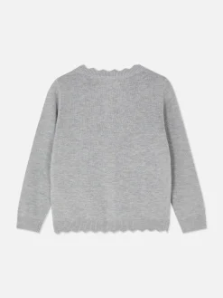 Online Cardigan Mit Knopfleiste Und Bogenkante Kinder Pullover Und Cardigans