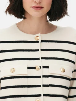 Cardigan Mit Streifen Und Knopfleiste Damen Pullover Und Cardigans