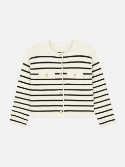 Cardigan Mit Streifen Und Knopfleiste Damen Pullover Und Cardigans