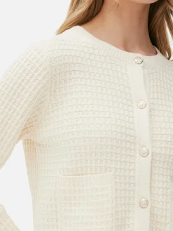 Sale Cardigan Mit Waffelstruktur Damen Pullover Und Cardigans