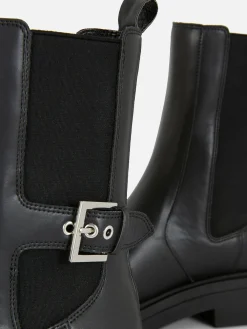 Online Chelseaboots Aus Kunstleder Mit Eckigem Zehenbereich Damen Stiefel