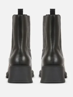 Outlet Chelsea-Stiefeletten Mit Blockabsatz Damen Stiefel