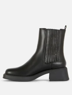 Outlet Chelsea-Stiefeletten Mit Blockabsatz Damen Stiefel