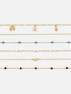 Online Choker-Halsketten Im Strand-Stil, 6er-Pack Damen Schmuck