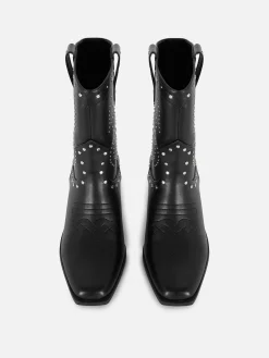 Sale Cowboy-Stiefeletten Mit Nieten Damen Stiefel