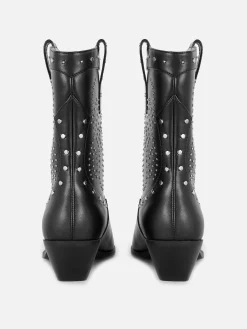 Sale Cowboy-Stiefeletten Mit Nieten Damen Stiefel