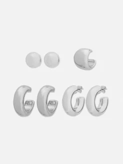 Clearance Creolen Und Ohrklemmen Im Set Damen Schmuck