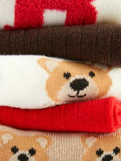 Online Crew-Socken Mit Bären-Grafik, 5er-Pack Damen Socken