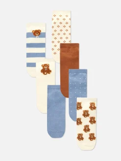 Discount Crew-Socken Mit Bärenmotiv, 7er-Pack Damen Socken