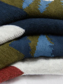 Clearance Crewsocken Mit Landschafts-Grafik, 5er-Pack Kinder Socken