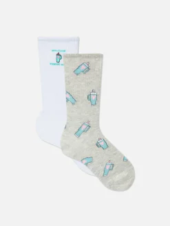 New Crew-Socken Mit Reisebecher-Grafik Damen Socken