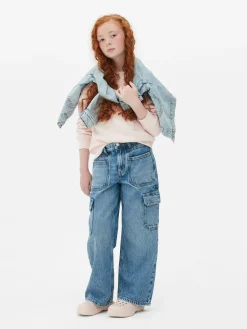 Sale Denim-Jeans Im Cargostil Mit Weitem Bein Kinder Jeans