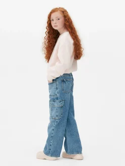 Sale Denim-Jeans Im Cargostil Mit Weitem Bein Kinder Jeans