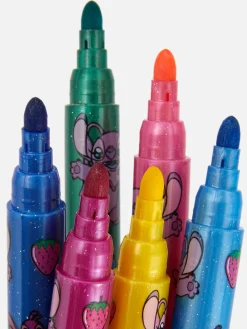 Hot „Disney Lilo & Stitch“ Glitzer-Filzstifte, 6er-Pack Kinder Basteln Und Handarbeiten