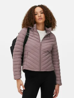 Dünne Pufferjacke Mit Kapuze Damen Jacken Und Mäntel