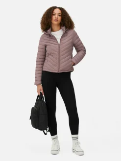 Dünne Pufferjacke Mit Kapuze Damen Jacken Und Mäntel