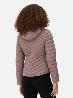 Dünne Pufferjacke Mit Kapuze Damen Jacken Und Mäntel