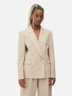 Hot Doppelreihiger Blazer Mit Metallic-Knöpfen Damen Blazer