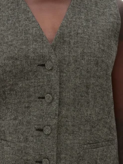 Online Einreihige „Rita Ora“ Weste Mit Fischgrätmuster Damen Blazer