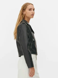 Sale Essential Bikerjacke Aus Kunstleder Damen Jacken Und Mäntel