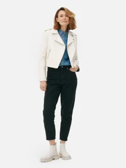 Hot Essential Bikerjacke Aus Kunstleder Damen Jacken Und Mäntel