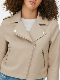 Hot Essential Bikerjacke Aus Kunstleder Damen Jacken Und Mäntel