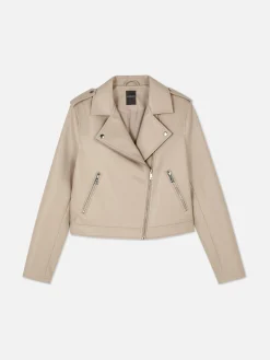 Hot Essential Bikerjacke Aus Kunstleder Damen Jacken Und Mäntel