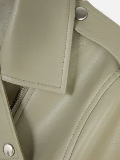 Sale Essential Bikerjacke Aus Kunstleder Damen Jacken Und Mäntel