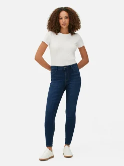 Best Essential Skinny-Jeans Mit Mittelhohem Bund Damen Denim|Jeans