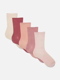 Clearance Farblich Abgestimmte Crew-Socken, 5er-Pack Damen Socken