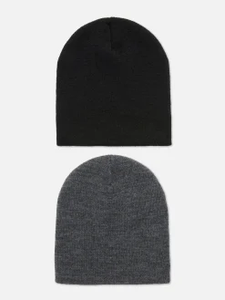 Discount Feinstrick-Beanies, 2er-Pack Herren Mützen, Handschuhe Und Schals