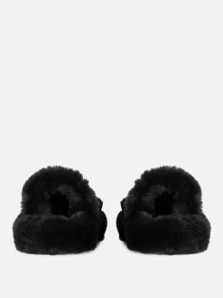 Discount Flauschige Hausschuhe Mit Doppelriemen Damen Hausschuhe|Hausschuhe