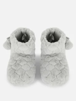 Sale Flauschige Hausstiefel Mit Bommeln Damen Hausschuhe