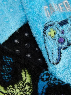 Discount Flauschige Socken Mit Gamecontroller-Design, 2er-Pack Kinder Socken