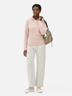 New Fleecejacke Mit Halbem Reißverschluss Damen Pullover Und Cardigans