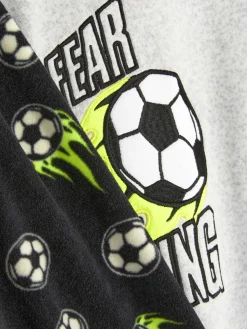 Clearance Fleece-Schlafanzug Mit Fußball-Print Kinder Schlafanzüge Und Nachtwäsche