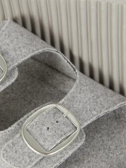 Fußbett-Hausschuhe Aus Filz Mit Zwei Riemen Damen Hausschuhe|Hausschuhe