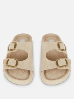 Hot Fußbett-Hausschuhe Aus Filz Mit Zwei Riemen Damen Hausschuhe|Hausschuhe