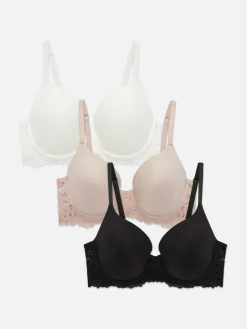 Sale Gebürstete T-Shirt-BHs, 3er-Pack Damen Bhs